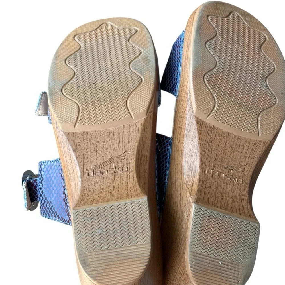 Dansko Sophie Metallic Blue Purple Buckle Adjustable Sandals Size 40 9.5 - Picture 5 of 11